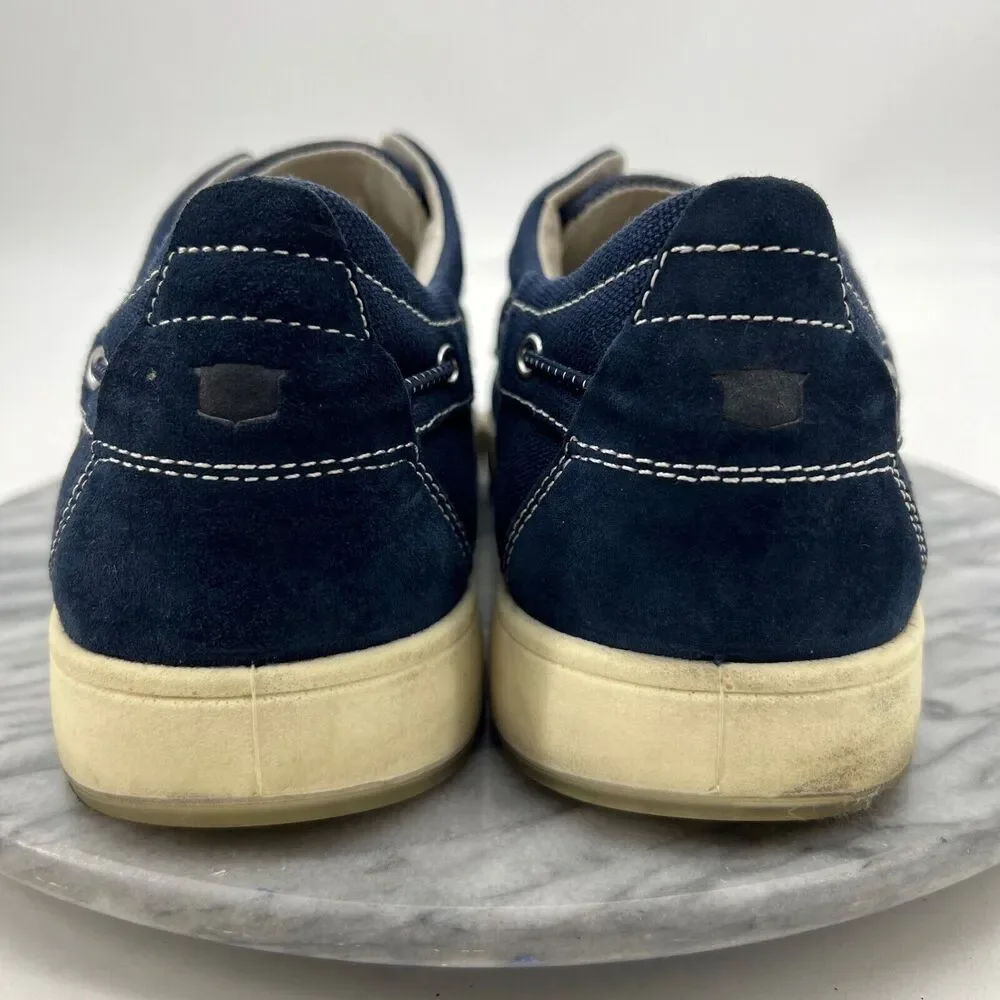 Florsheim Boat Shoe Mens 12 Navy Slip On Canvas Comfortech *Missing Insoles
